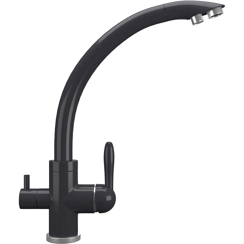 Изображение товара Смеситель Ulgran Quartz UQ-017-08 с подключением к фильтру, черный матовый