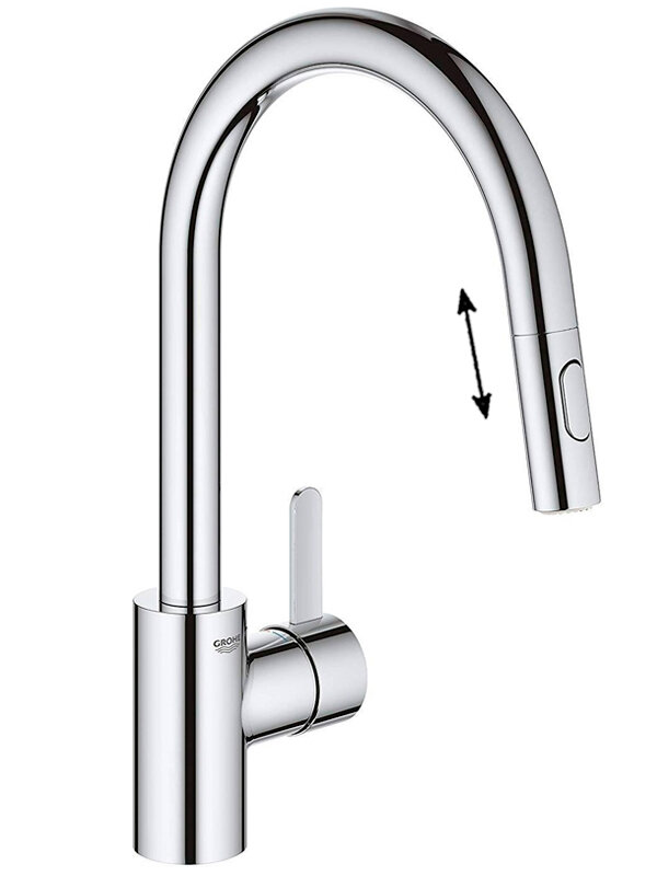 Изображение товара Смеситель для кухонной мойки Grohe Eurosmart Cosmopolitan, вытяжной, хром