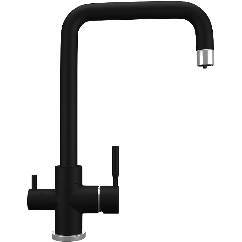 Изображение товара Смеситель для кухни Ulgran Quartz UQ-019 с подключением к фильтру матовый черный