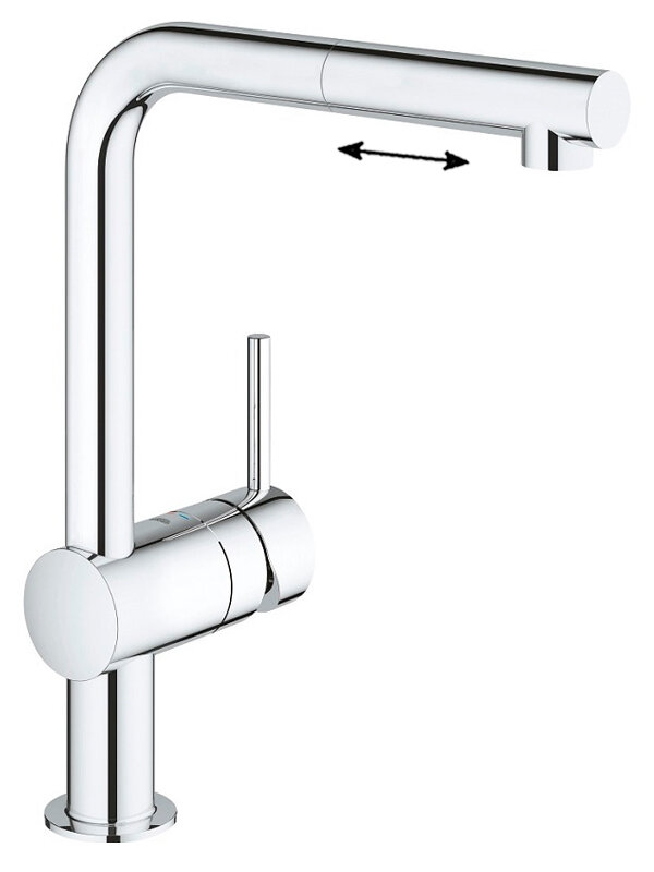 Изображение товара Смеситель для кухонной мойки Grohe Vento 30436000 с вытяжным изливом хром Германия