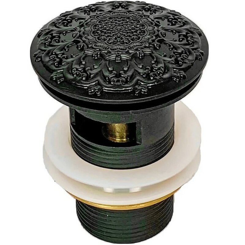 Изображение товара Донный клапан Milacio для раковины с переливом черный MC.010.BL