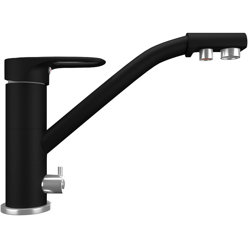 Изображение товара Смеситель для кухни Ulgran Quartz UQ-010 с подключением к фильтру уголь матовый
