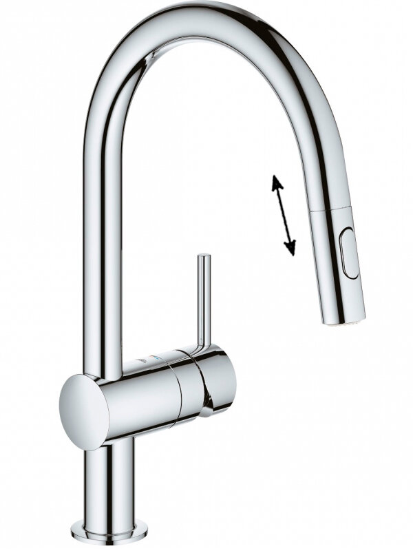 Изображение товара Смеситель для кухонной мойки Grohe Minta 32321002 с вытяжным изливом хром