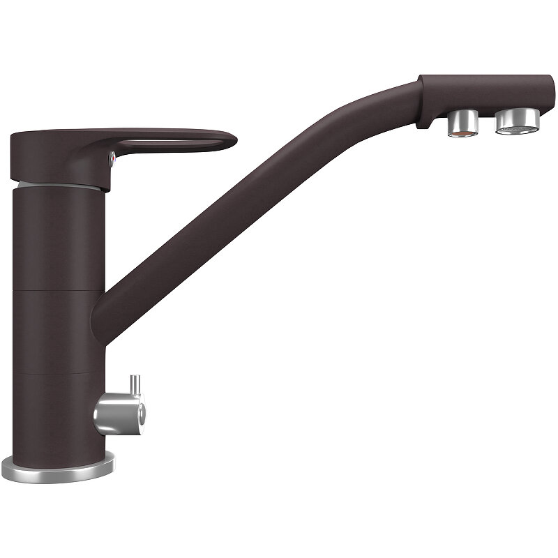 Изображение товара Смеситель для кухни Ulgran Quartz UQ-010 UQ-010-06, с подключением к фильтру, цвет трюфель матовый