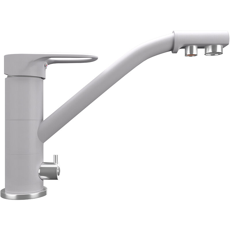 Изображение товара Смеситель для кухни Ulgran Quartz UQ-010 с подключением к фильтру цвет платина матовая