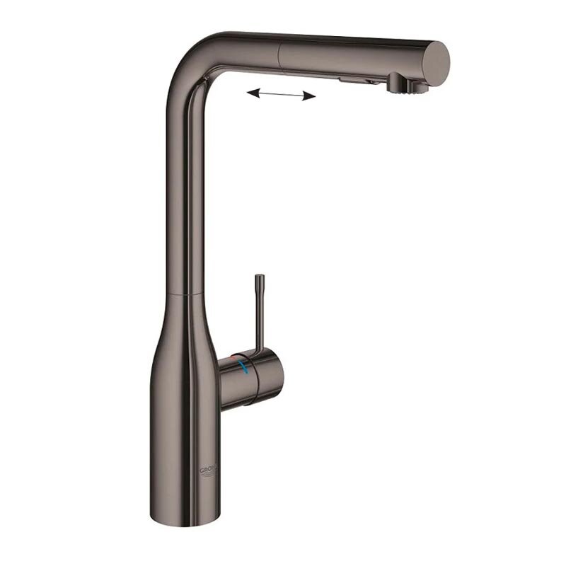 Изображение товара Смеситель Grohe Essence New 30270A00 с вытяжным изливом, графит глянец