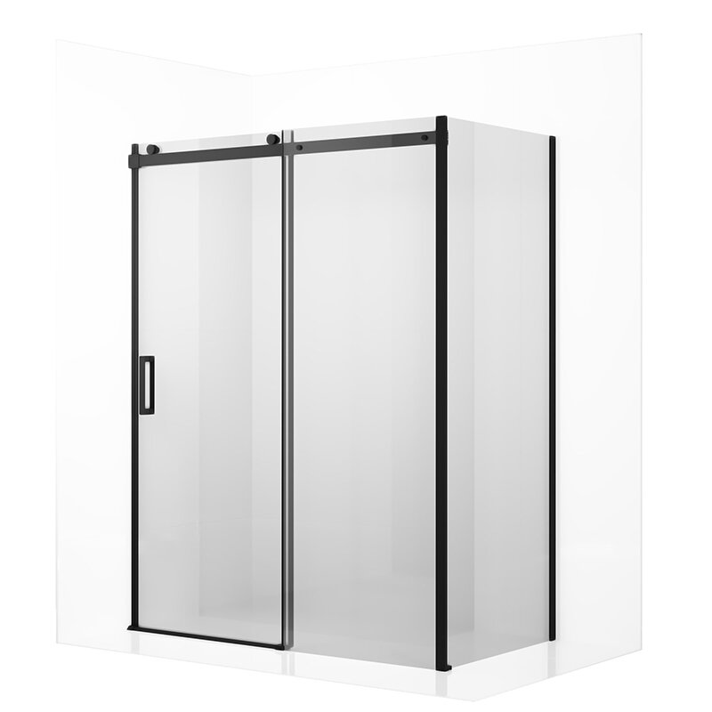 Изображение товара Душевой уголок Ambassador Benefit, 160 х 110 х 200 см, профиль черный, стекло прозрачное, 19021205HB-110HB