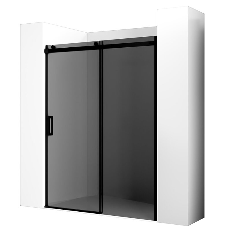 Изображение товара Душевая дверь в нишу Ambassador Benefit 130x200 см раздвижная черный профиль