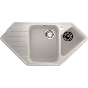 Изображение товара Кухонная мойка Ulgran U-409-331 97 см белая со 2 чашами угловая установка