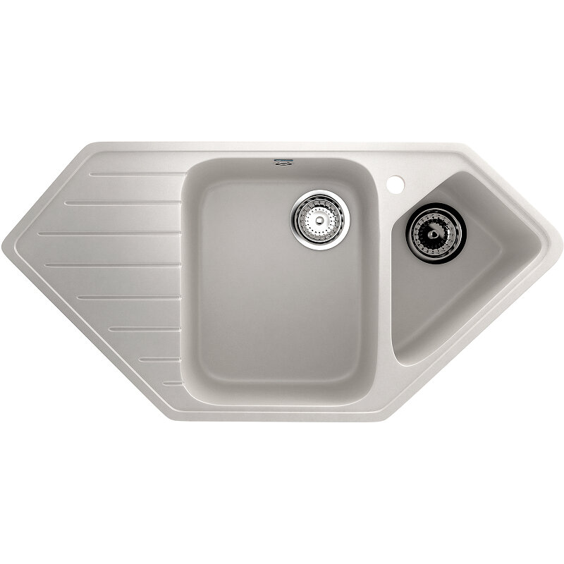 Изображение товара Мойка кухонная Ulgran U-409 U-409-341, 97 см, цвет ультра-белый