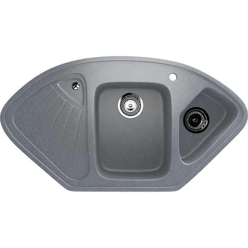 Изображение товара Мойка кухонная Ulgran U-501 103 см графит угловая матовая с двумя чашами