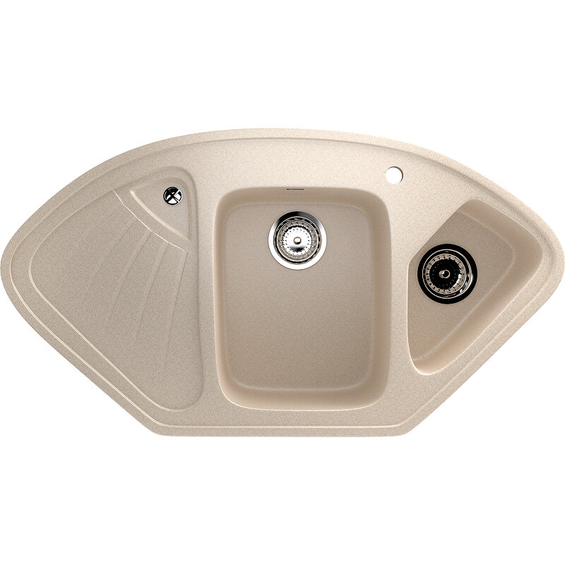 Изображение товара Кухонная мойка Ulgran U-501, 103 см, бежевый, угловая установка