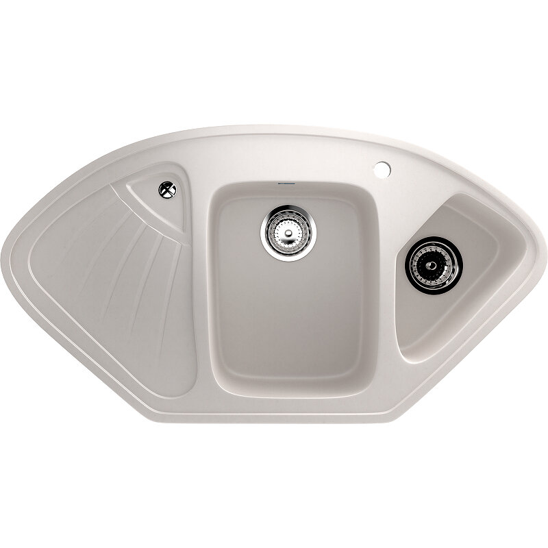 Изображение товара Кухонная мойка Ulgran U-501 103 см белая встраиваемая угловая