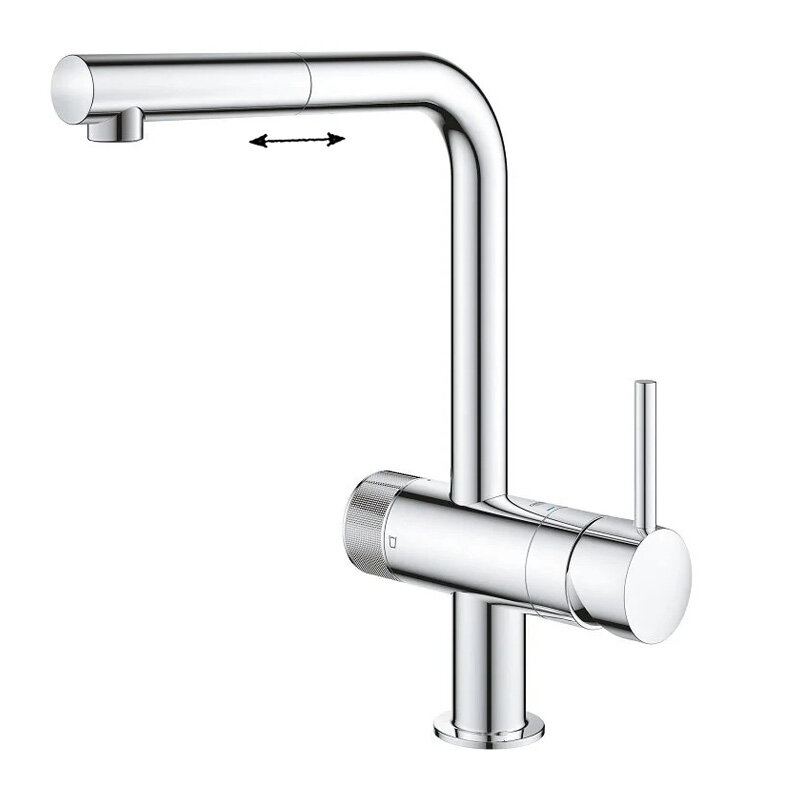 Изображение товара Смеситель для кухонной мойки Grohe Blue Pure, 31721000, с краном для питьевой воды, хром Изображение товара Смеситель для кухонной мойки Grohe Blue Pure, 31721000, с краном для питьевой воды, хром