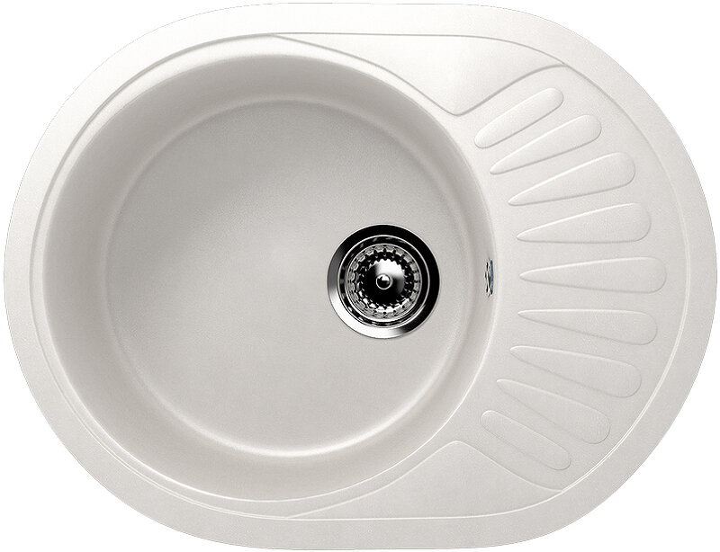 Изображение товара Кухонная мойка Ulgran U-107m, 57 см, матовая, белая, Россия