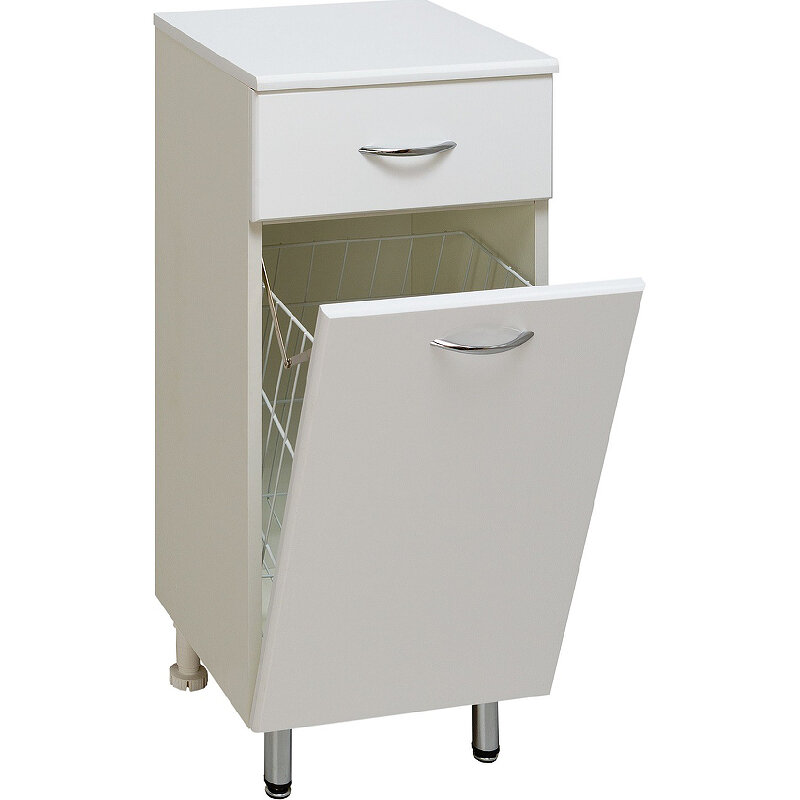 Изображение товара Тумба (полупенал) Runo Эконом 30 с корзиной белая