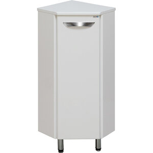 Изображение товара Угловая белая тумба для ванной Runo Эконом 30 с полкой и распашной дверью