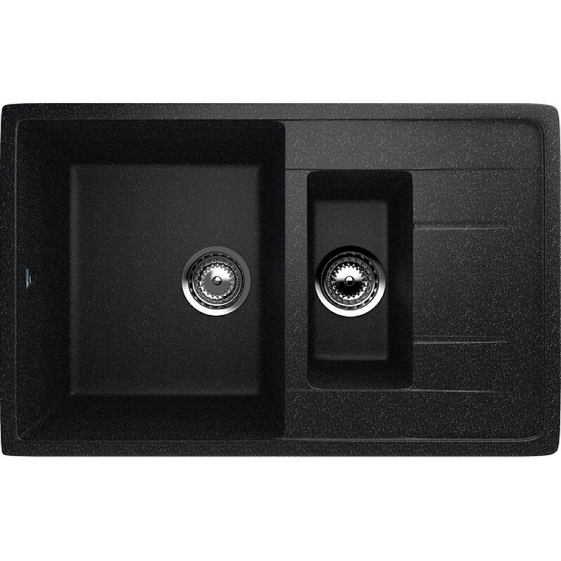 Изображение товара Мойка Ulgran U-205-308 Угловая двухсекционная черная 77 см