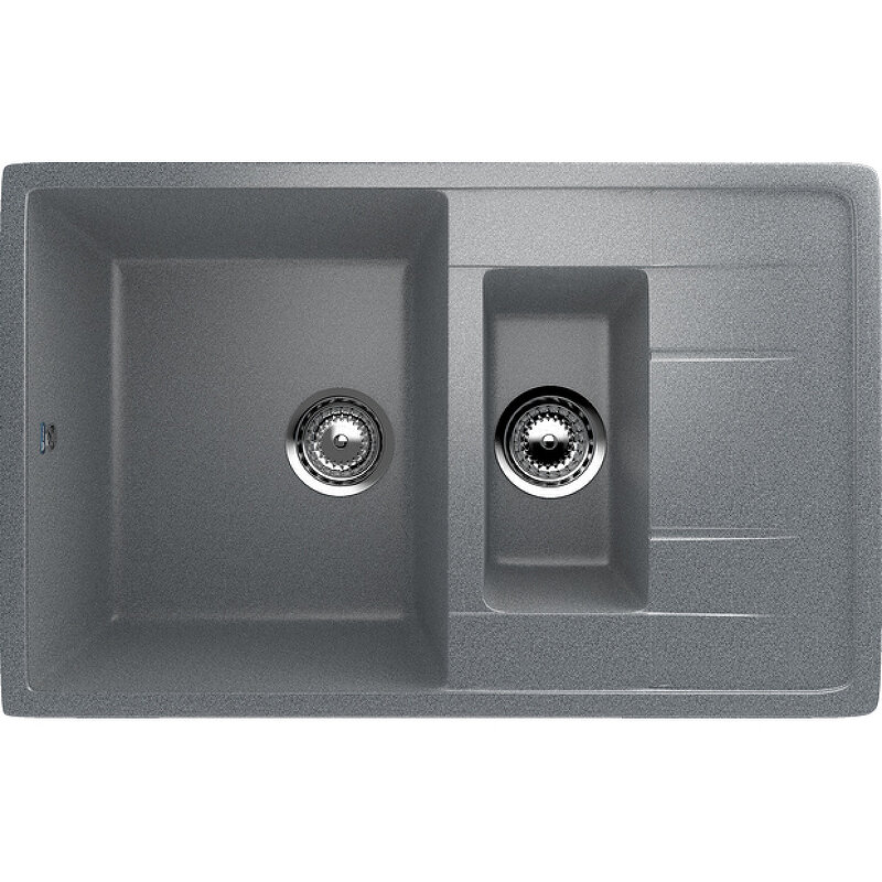 Изображение товара Мойка кухонная Ulgran U-205 77 см нержавеющая сталь матовая темно-серый