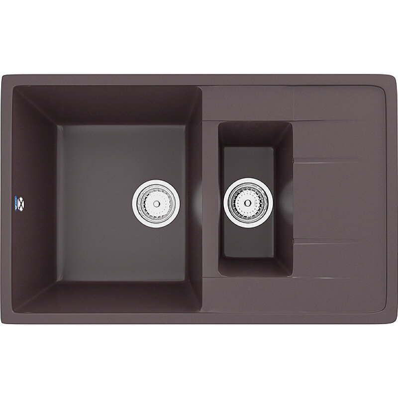 Изображение товара Мойка кухонная Ulgran U-205-345 77 см шоколад двухсекционная встраиваемая