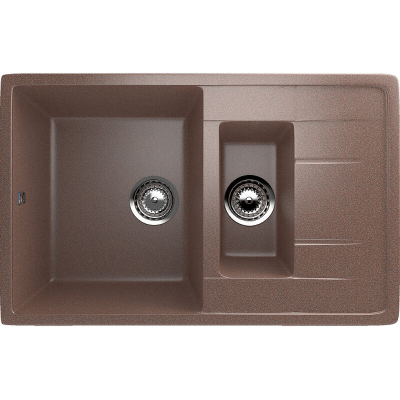 Изображение товара Мойка кухонная Ulgran U-205 77 см двухсекционная терракот Россия