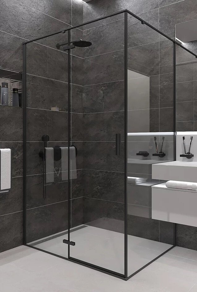 Изображение товара Душевой уголок Veconi Rovigo 100x90 см, распашная дверь, стекло прозрачное