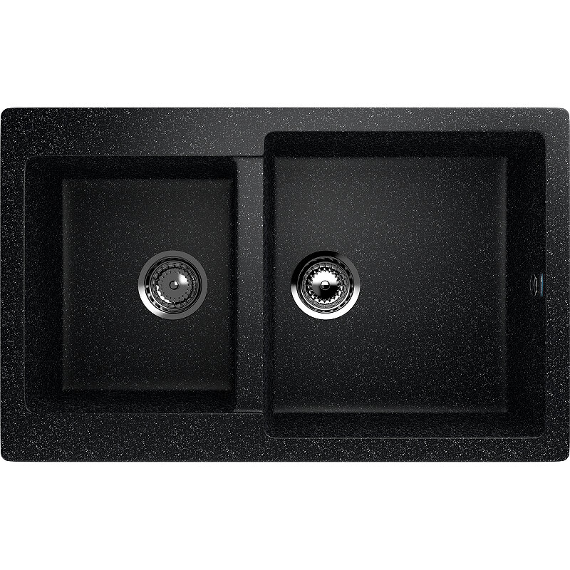 Изображение товара Мойка кухонная Ulgran U-505 77 см двухсекционная черная