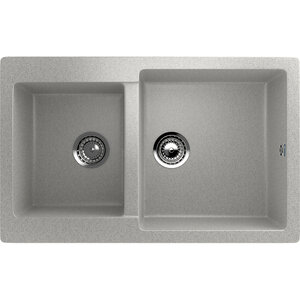 Изображение товара Мойка кухонная Ulgran U-505-310, 77 см, двухсекционная, нержавеющая сталь, матовая