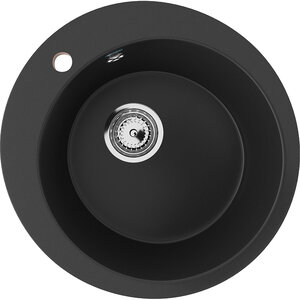 Изображение товара Кухонная мойка Ulgran U-405 49.5 см ультра-черная нержавеющая сталь искусственный камень