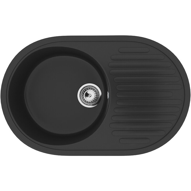 Изображение товара Мойка кухонная Ulgran U-107 72 см черная встраиваемая поверхность матовая