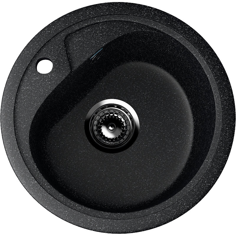 Изображение товара Ulgran U-500-308: черная кухонная мойка 44 см, встроенная