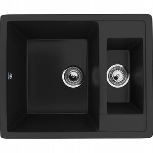 Изображение товара Кухонная мойка Ulgran U-106 60 см ультра-черная нержавеющая сталь накладная