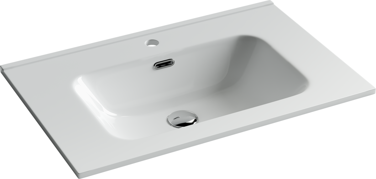 Изображение товара Раковина Ceramica Nova Element CN7007 71x46.5x18 см, прямоугольная, белая, с переливом, фарфор