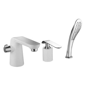 Изображение товара Смеситель Lemark Melange LM4947CW на борт ванны, белый/хром