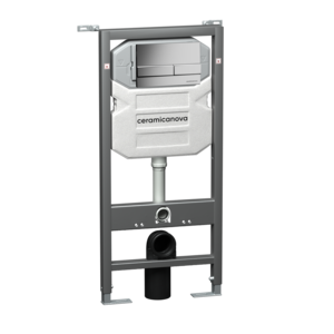Изображение товара Инсталляция для унитаза Ceramicanova Envision CN1002M/Flat, с кнопкой и креплениями, цвет хром матовый