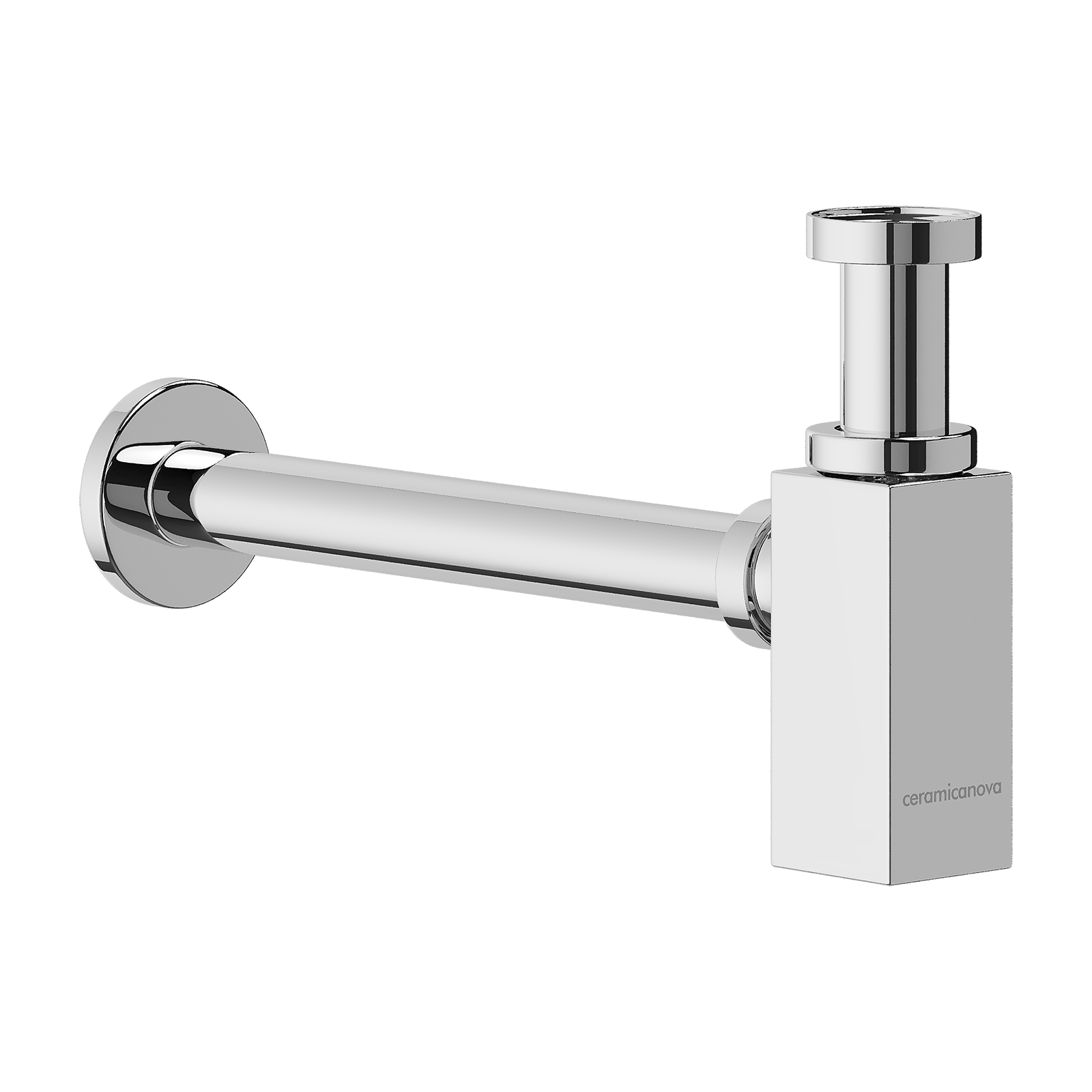 Изображение товара Дизайнерский бутылочный сифон Ceramicanova хромированный для раковины