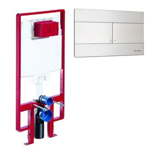 Изображение товара Инсталляция для подвесного унитаза Schell Montus С90 Slim с клавишей смыва цвет сталь, SCL030610099/SCL030702899 (отсутствует упаковка)