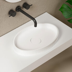 Изображение товара Раковина Abber Stein AS2603 овальная накладная 50х32 см белая для ванной и кухни