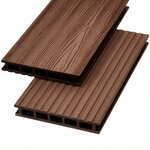 Террасная доска Экодэк ДПК Стандарт Макс Брайт Тиснение 2D, dt-000401, 15.5 х 300 см, каштан  - фото 1