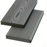 Террасная доска Экодэк ДПК Массив Брайт Тиснение 3D, dt-000423, 13.5 х 300 см, серый дым - фото 1