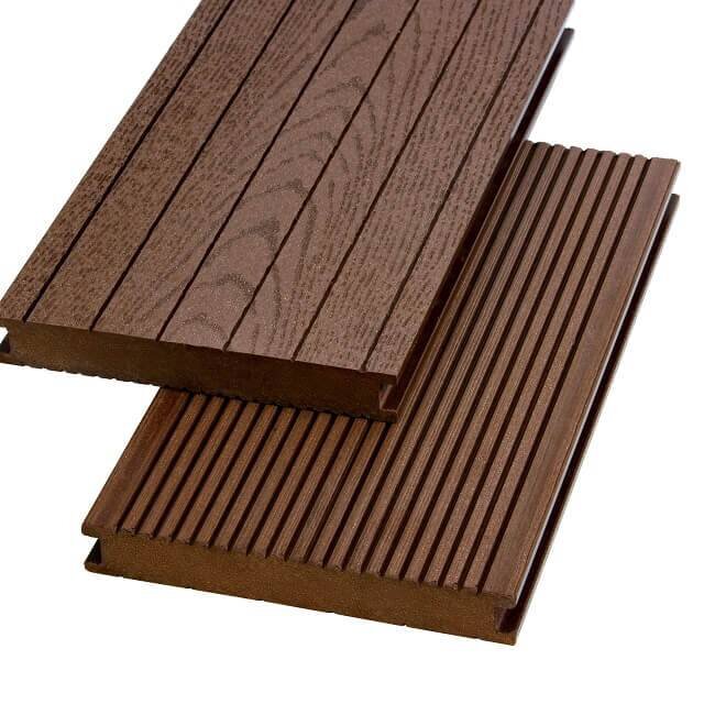 Изображение товара Террасная доска Экодэк ДПК Массив Брайт Тиснение 3D, dt-000422, 13.5 х 300 см, каштан