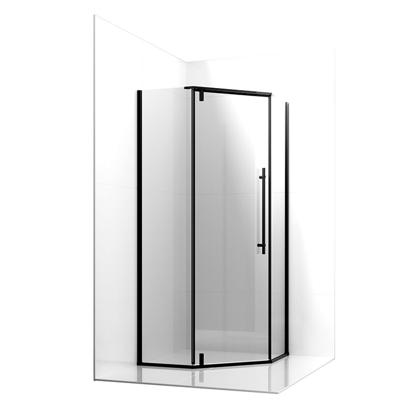 Изображение товара Душевой уголок Ambassador Ritz, 100 х 100 х 200 см, профиль черный, стекло прозрачное, 112011203
