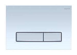 Изображение товара Клавиша смыва Aquatek Slim KDI-0000030, механическая, цвет белый глянцевый/хром (выставочный образец, отсутсвует упаковка)