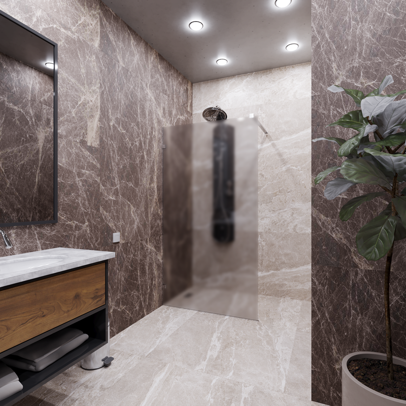 Изображение товара Душевая стенка Радомир Walk-In 110x200 см стекло матовое хром Изображение товара Душевая стенка Радомир Walk-In 110x200 см стекло матовое хром