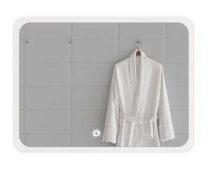 Изображение товара Зеркало 1Marka Amour 80 x 60 см, с подсветкой, рама, белый, Ц0000012836