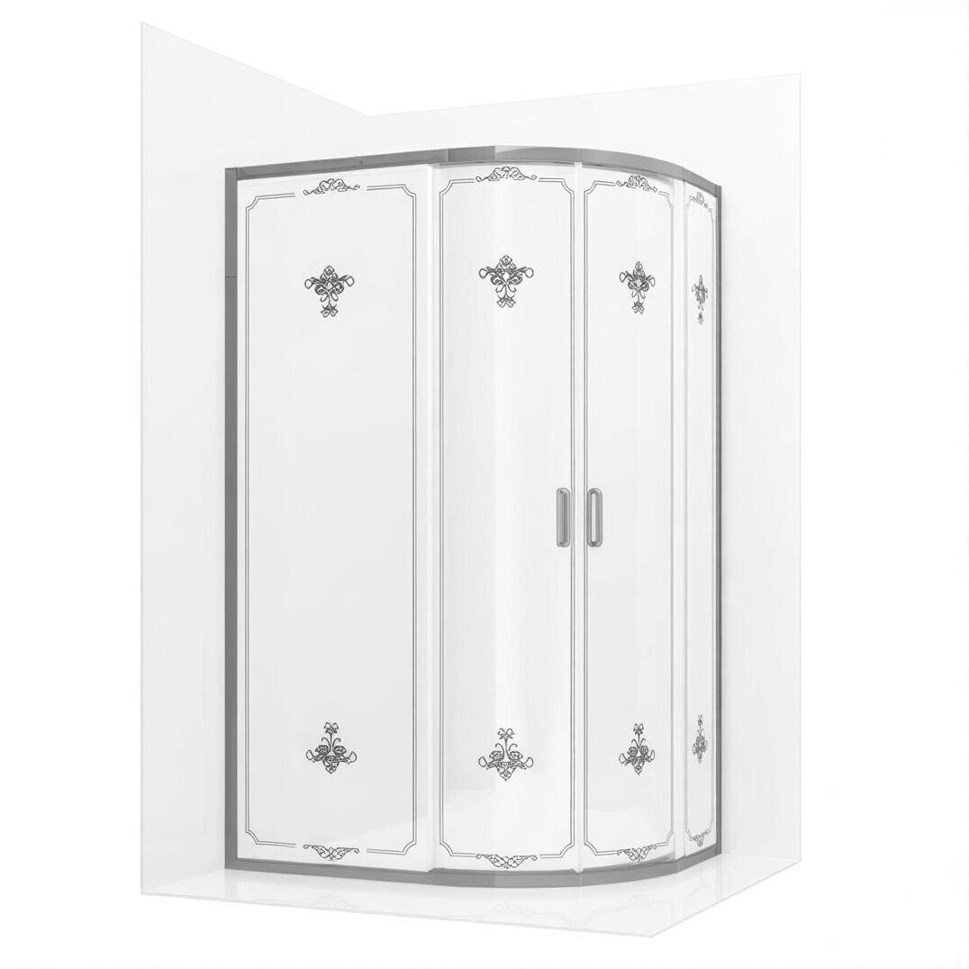 Изображение товара Душевой уголок Ambassador Royal 120x80x200 см с белым стеклом и рисунком