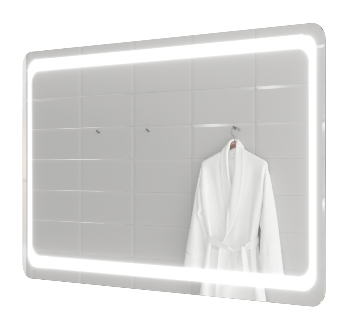 Изображение товара Зеркало Marka One Eco с подсветкой 80x65 см белое для ванной