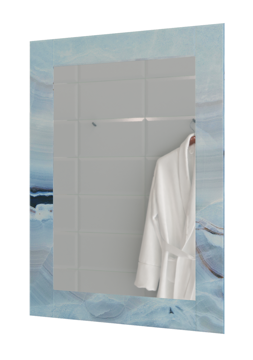 Изображение товара Зеркало Marka One Glass 60 x 80 см, с подсветкой, blue marble, У73245