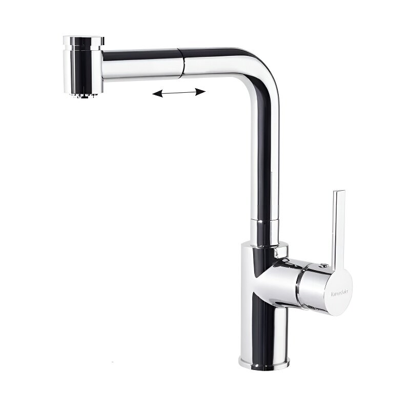 Изображение товара Современный кухонный смеситель Ramonsoler Drako 331902H2 с выдвижной лейкой хром