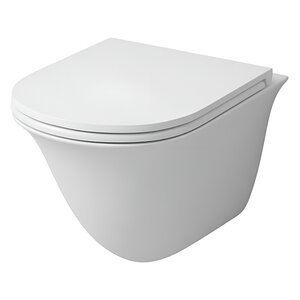 Изображение товара Подвесной унитаз Grossman, крышка тонкая микролифт, безободковый, белый матовый, GR-4412MS